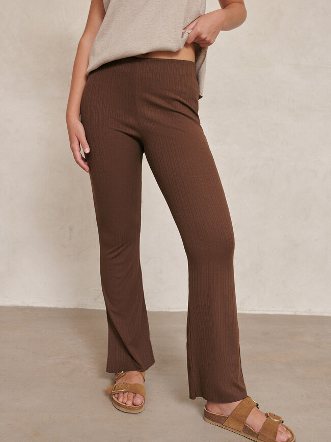 pantalón flore canalé AVENA TOSTADA