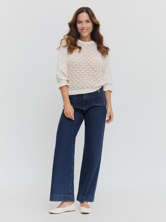 JERSEY MANGAS BORDADO Crudo image number null