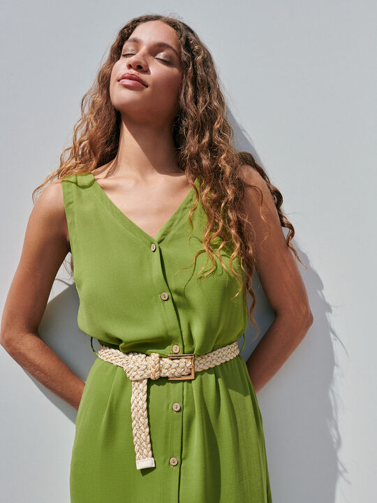 VESTIDO CAMISERO MIDI Oliva image number null