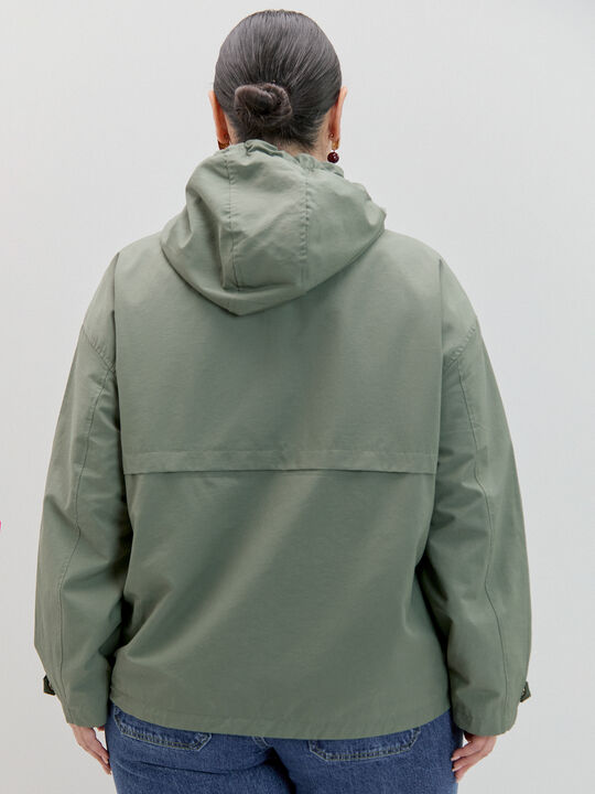 PARKA B&Aacute;SICA CAPUCHA kaki oscuro image number null