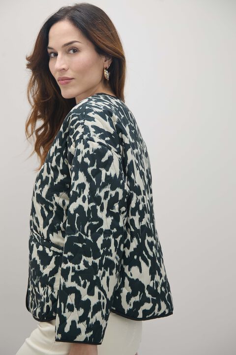 CHAQUETA ACOLCHADA ESTAMPADA Negro image number null