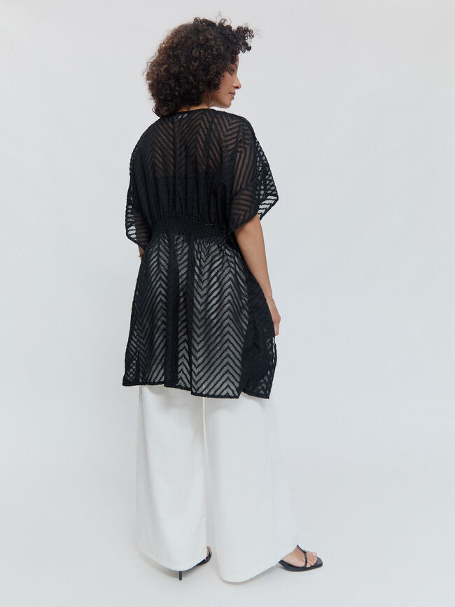 KAFTAN DETALLE ELÁSTICO Negro