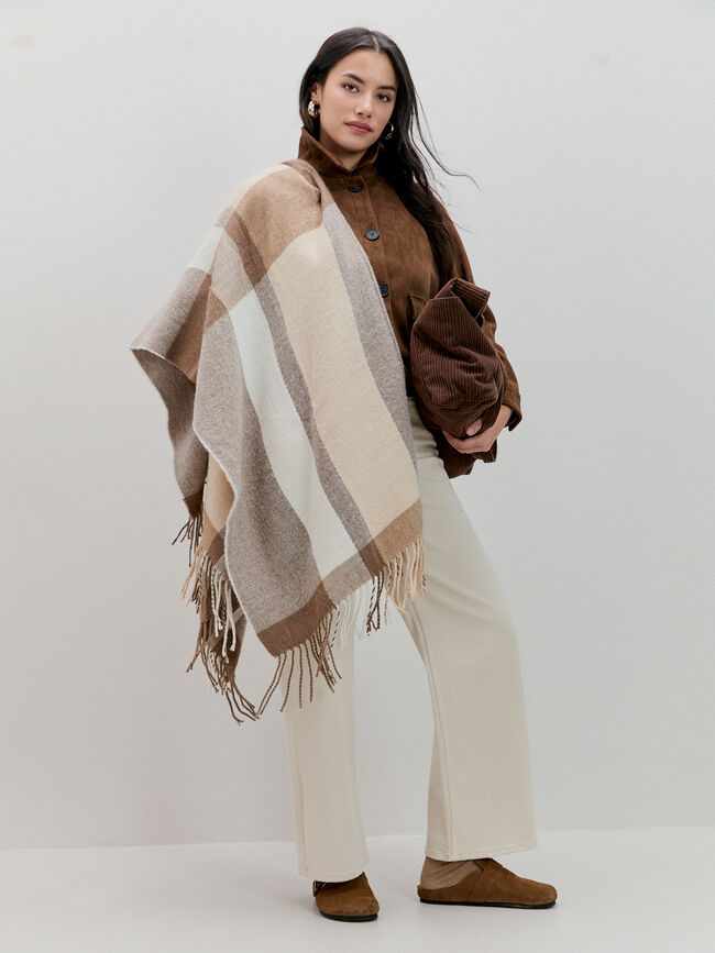 PONCHO MULTICOLOR RAYAS Crudo