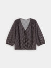 BLUSA TUL TOPOS GLOBO Marron