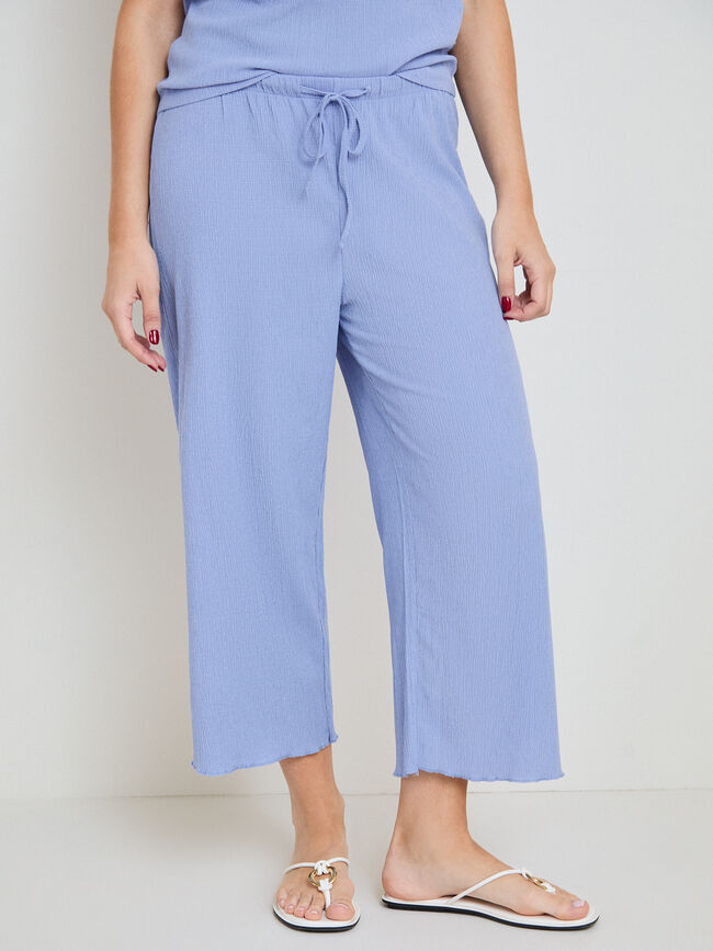 PANTALON TEXTURA CULOTTE Azul Chambray