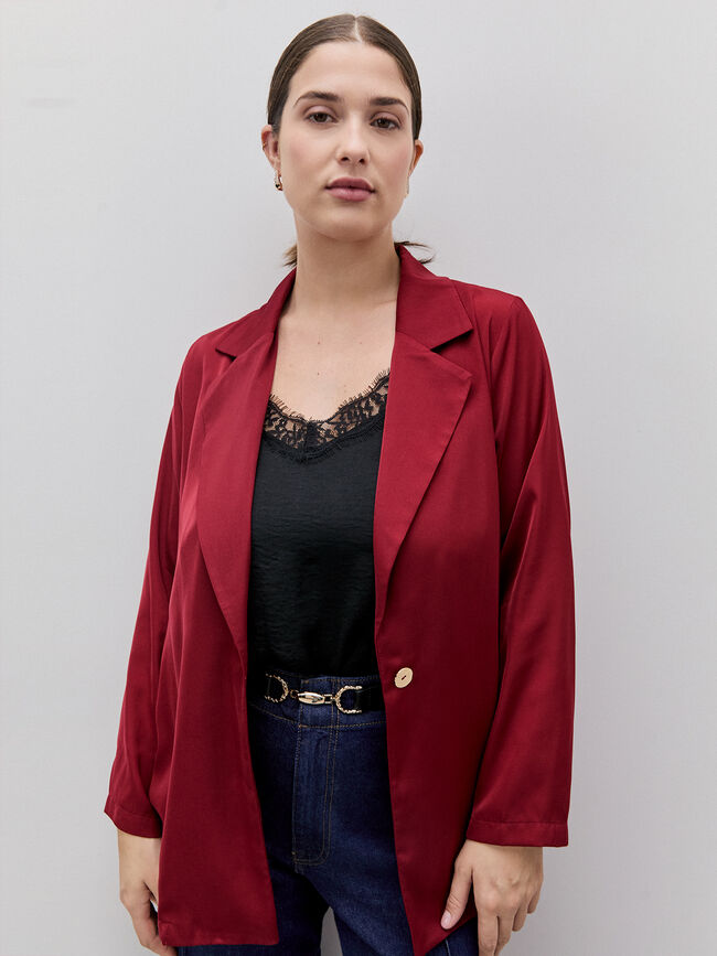 BLAZER BOTÓN DORADO Rojo Cereza