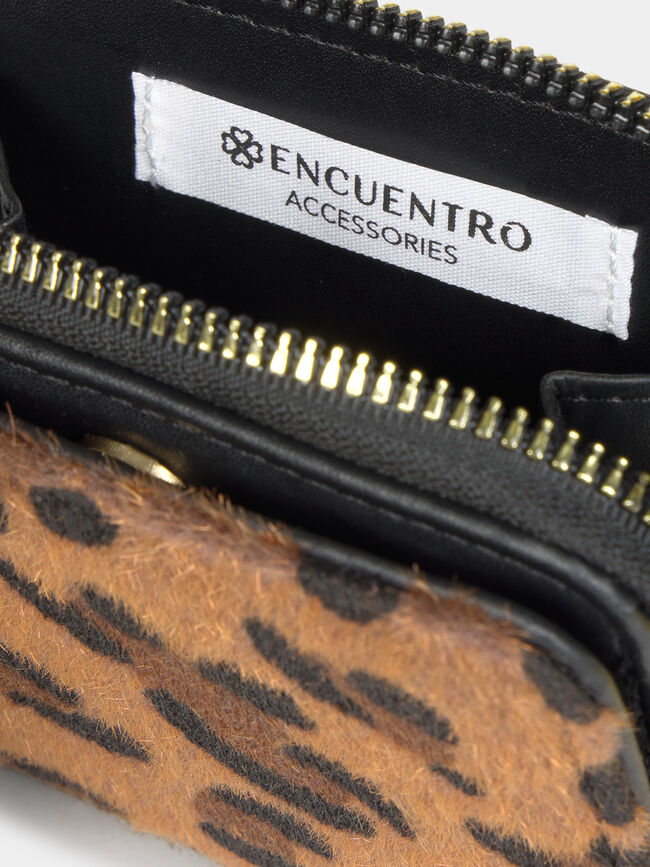 MONEDERO PELO LEOPARDO Marron