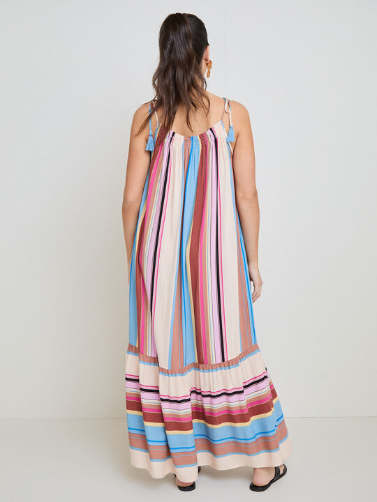 VESTIDO LARGO RAYAS Multicolor image number null