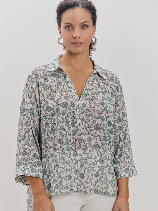 camisa manga volumen Dusty Blue image number null