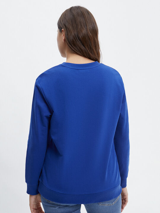 SUDADERA BORDADO ALGODÓN Azul Oscuro image number null