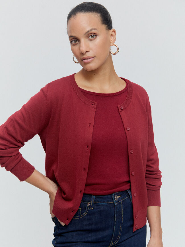 CÁRDIGAN BASICO Vino