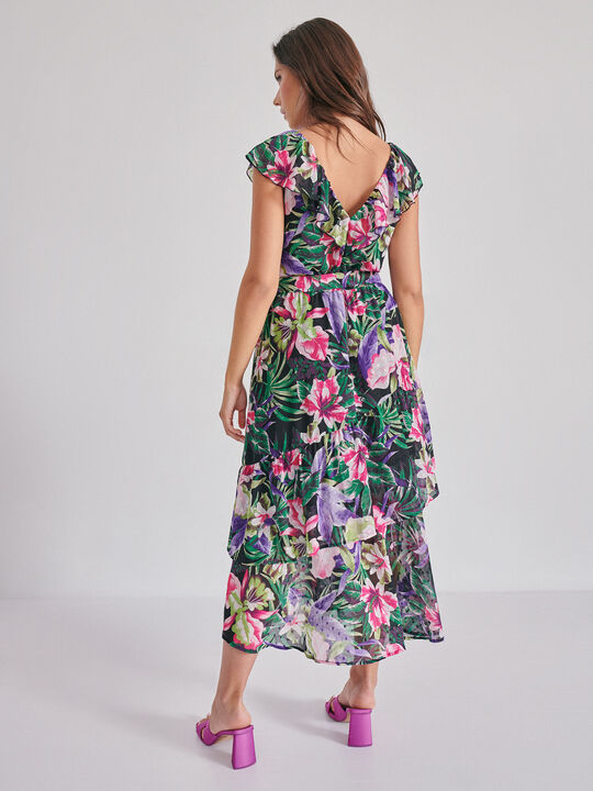 Vestido volantes estampado Estampado 1 image number null