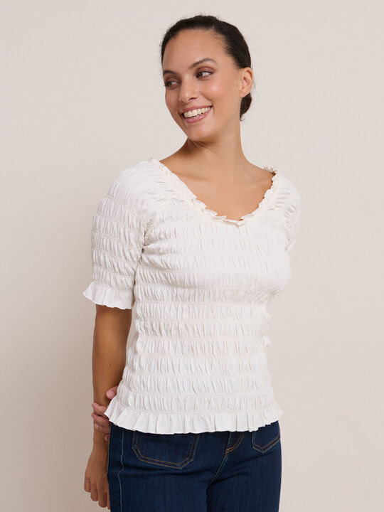 CAMISETA GOMA CANILLA Blanco Hueso image number null