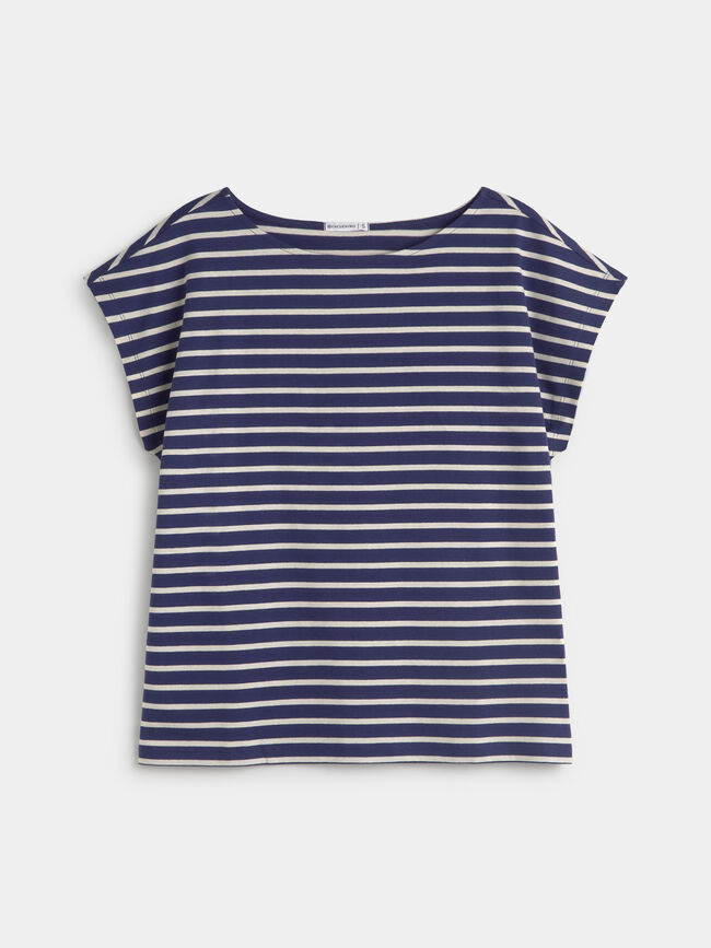 CAMISETA HOMBRO CAIDO Rayas 1