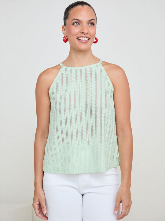 TOP HALTER JACQUARD Verde image number null