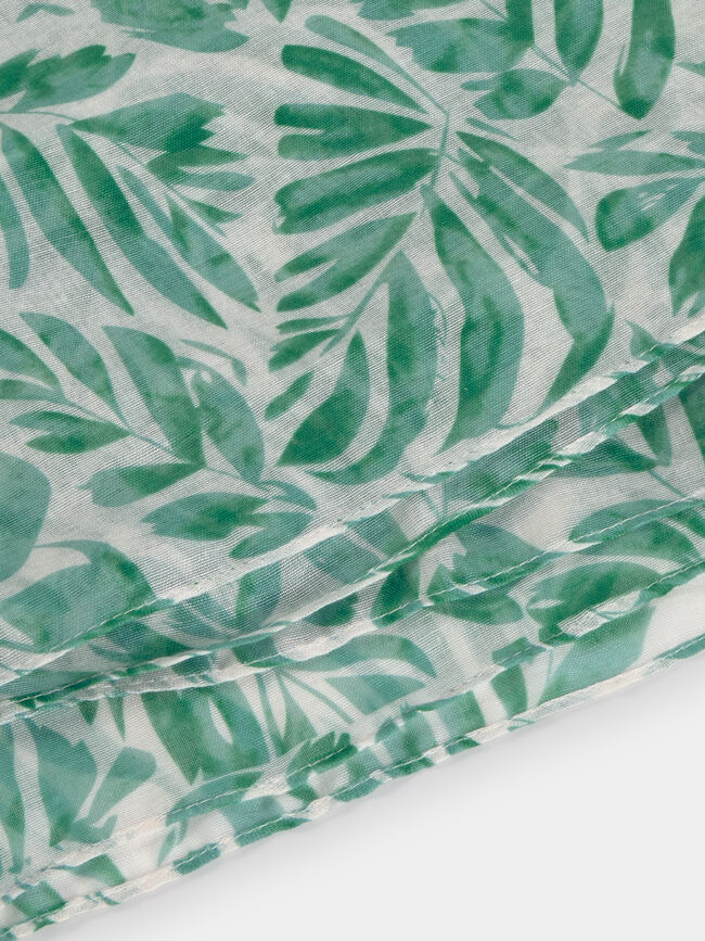 PA&Ntilde;UELO ESTAMPADO HOJAS Crudo