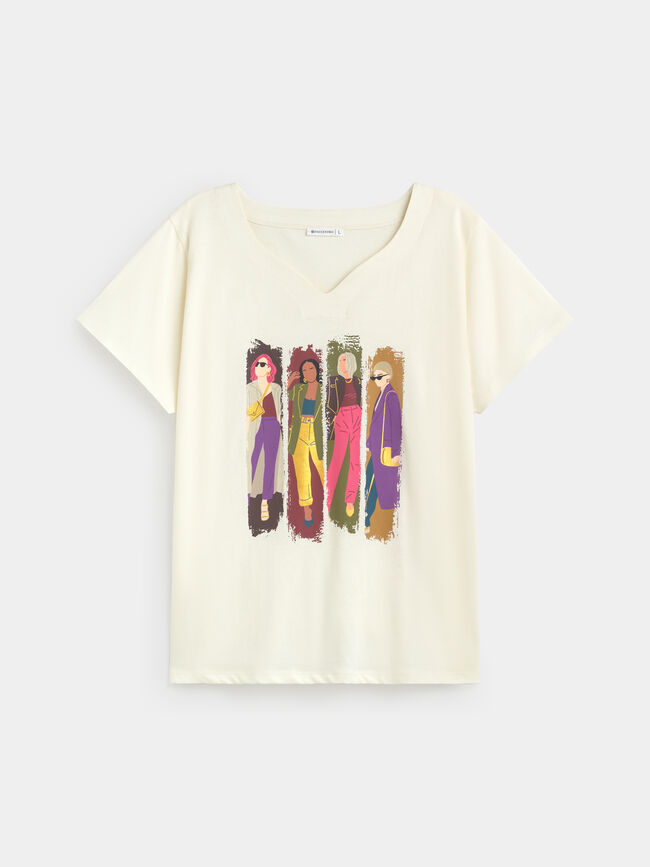 CAMISETA PINCELADAS MUCHACHAS Hielo