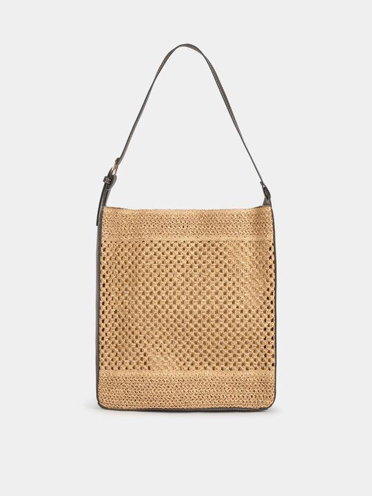 BOLSO RAFIA HOMBRO Beige image number null