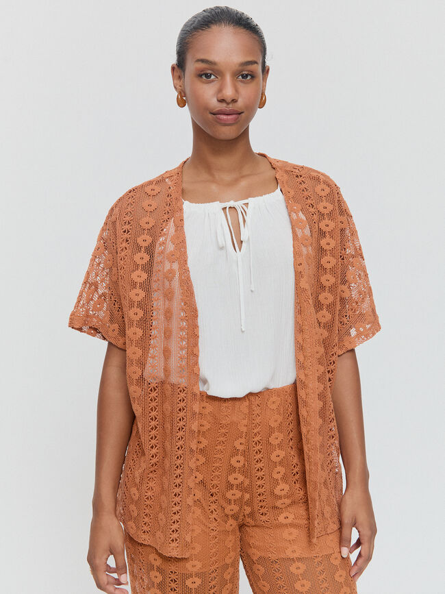 CHAQUETA TEXTURA Cognac