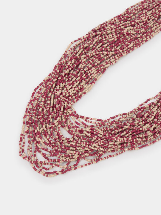 COLLAR LARGO BOLAS Rojo Cabaret image number null