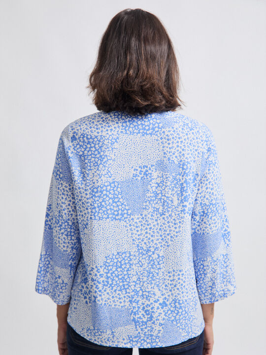 BLUSA FLUIDA ESTAMPADA Cobalto image number null