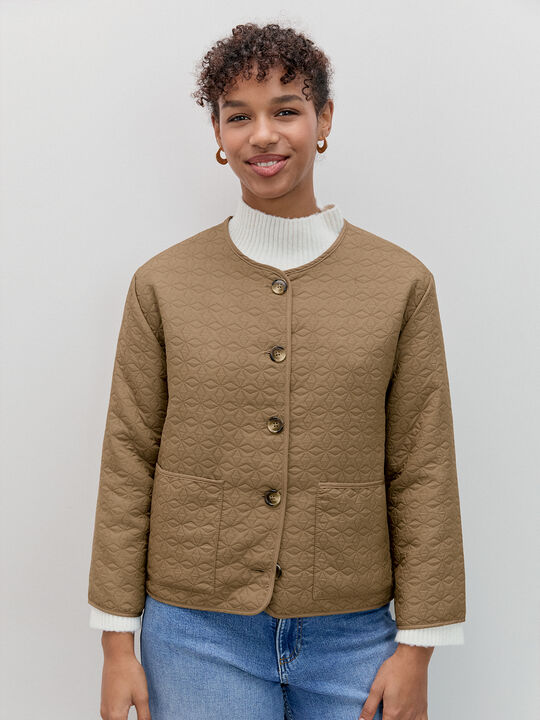 CHAQUETA ACOLCHADA BOLSILLOS Kaki image number null