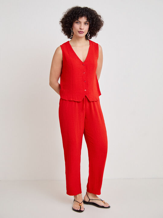 CHALECO BOTONES PEQUE&Ntilde;OS Rojo Flama image number null