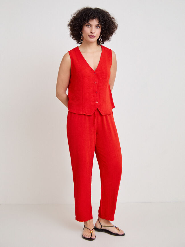 CHALECO BOTONES PEQUE&Ntilde;OS Rojo Flama