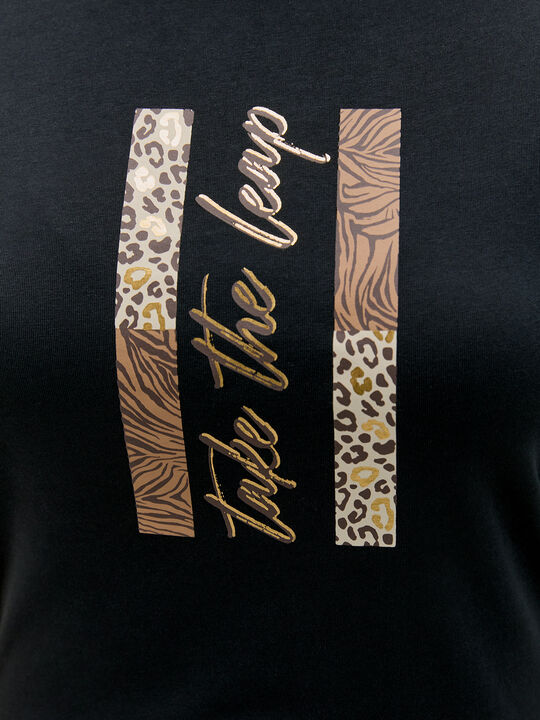 CAMISETA ANIMAL PRINT Negro image number null