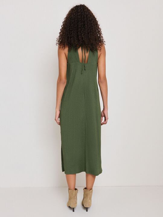 VESTIDO DETALLE verde militar image number null