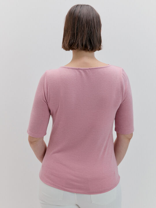 CAMISETA LANOSO PLIEGUES Rosa Claro image number null