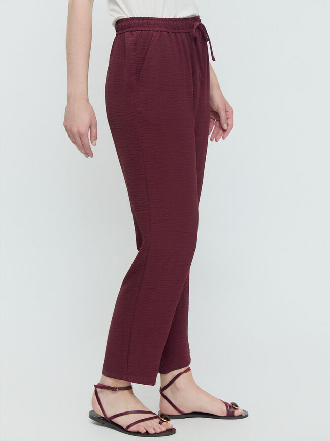 PANTALON FLUIDO JOGGER Vino
