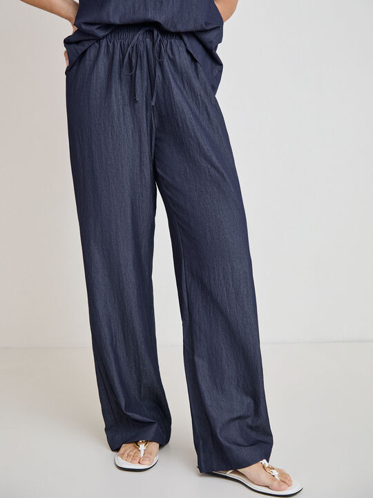 PANTALON EFECTO DENIM Azul Marino image number null