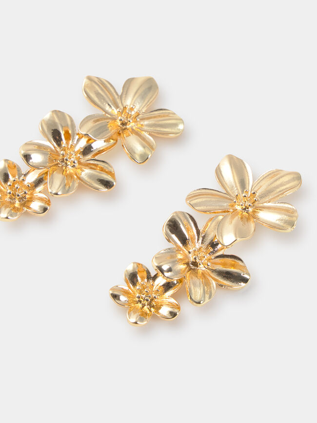 PENDIENTES CASCADA FLOR Oro