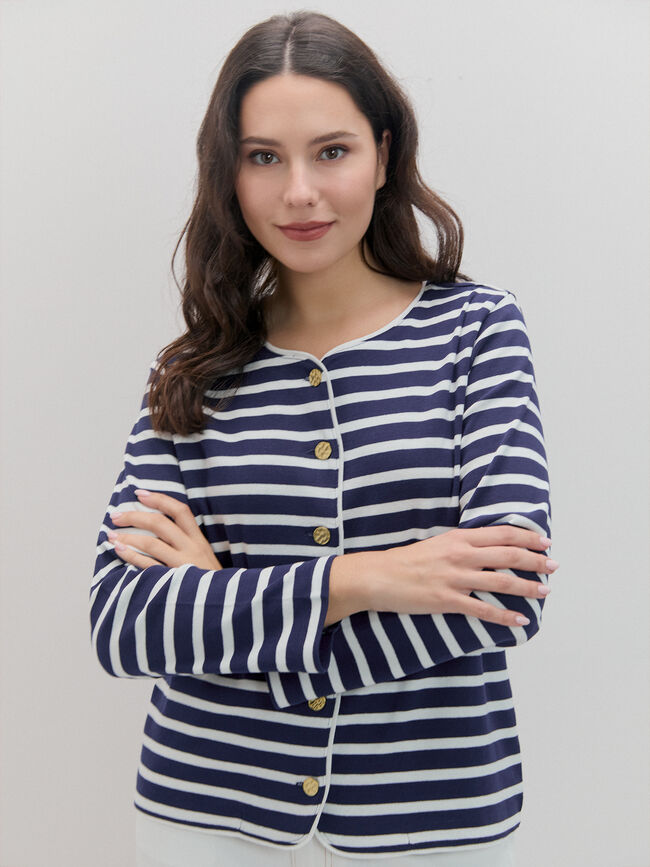 CHAQUETA RAYAS Azul Marino