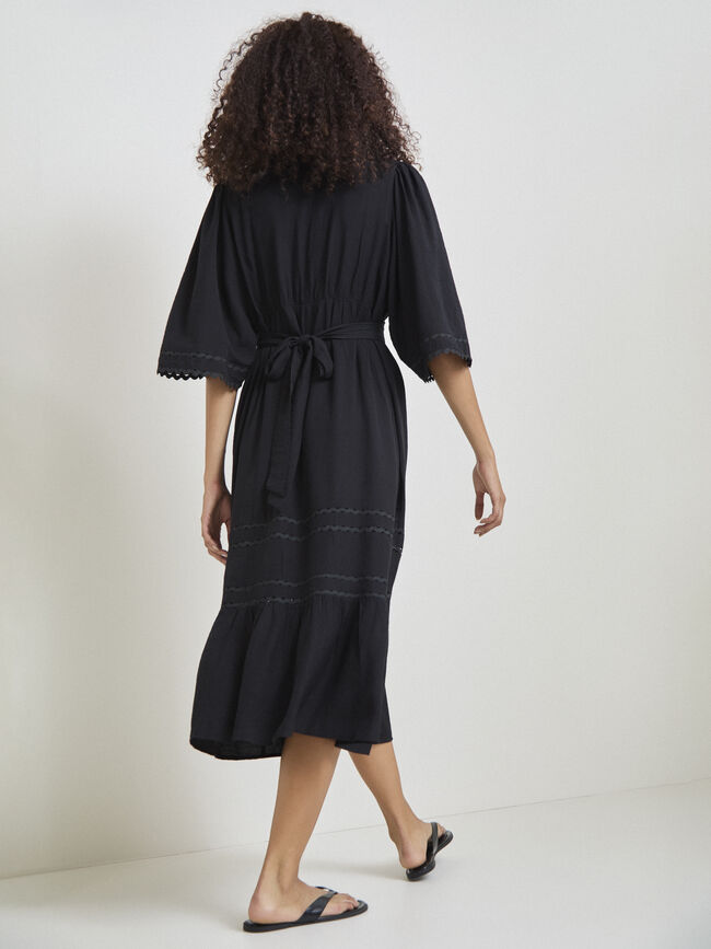 VESTIDO LARGO ONDULINA Negro