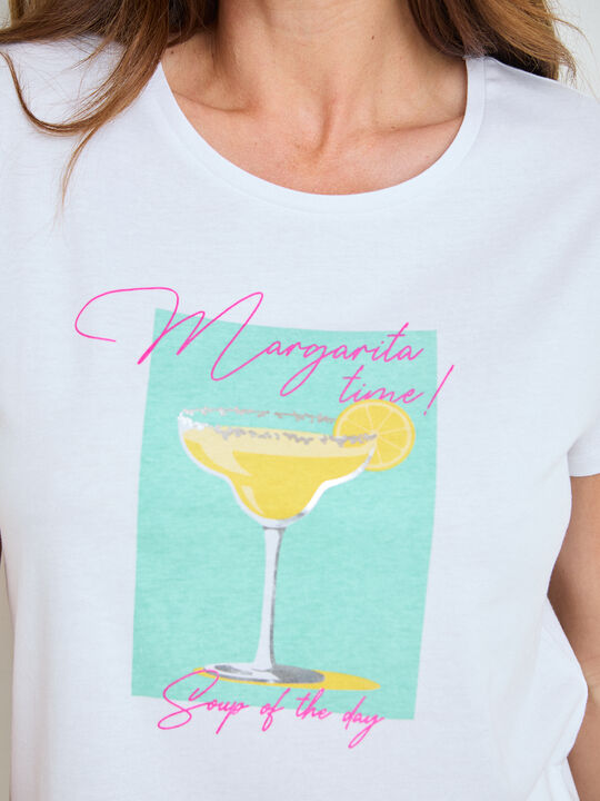 CAMISETA C&Oacute;CTEL MARGARITA Blanco Optico image number null