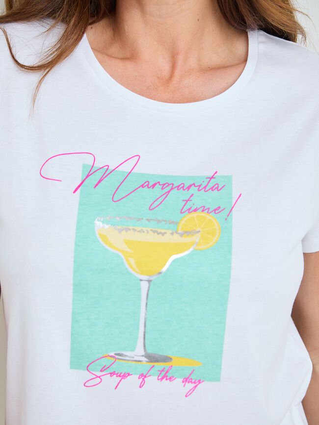 CAMISETA C&Oacute;CTEL MARGARITA Blanco Optico