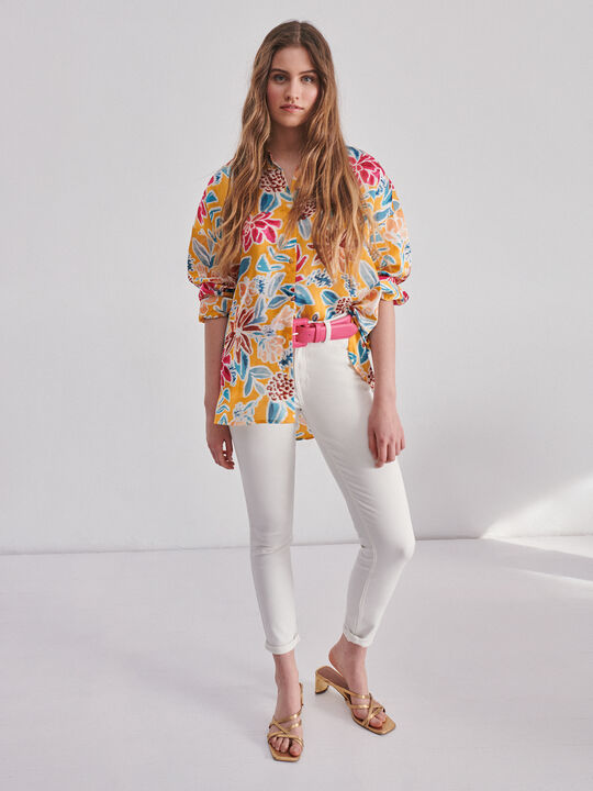 Blusa satén Mostaza image number null