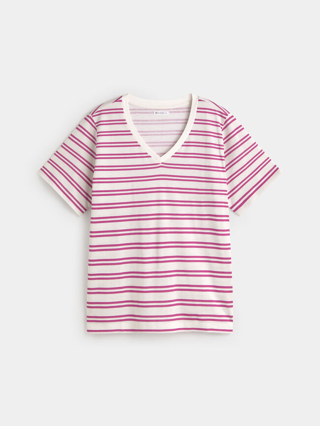 CAMISETA CUELLO PICO Rayas 2