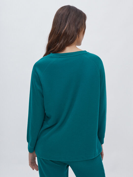 SUDADERA PUNTO SOFT Verde Laguna image number null
