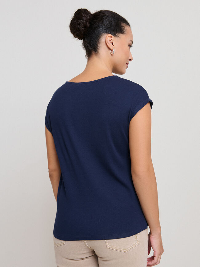 CAMISETA HOMBRO CAIDO Azul Noche