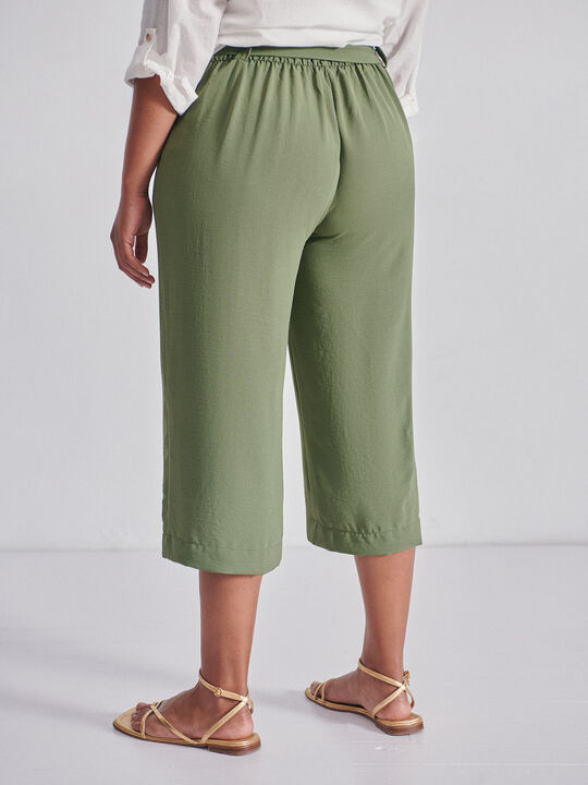 pantalón culotte cinturón Kaki image number null