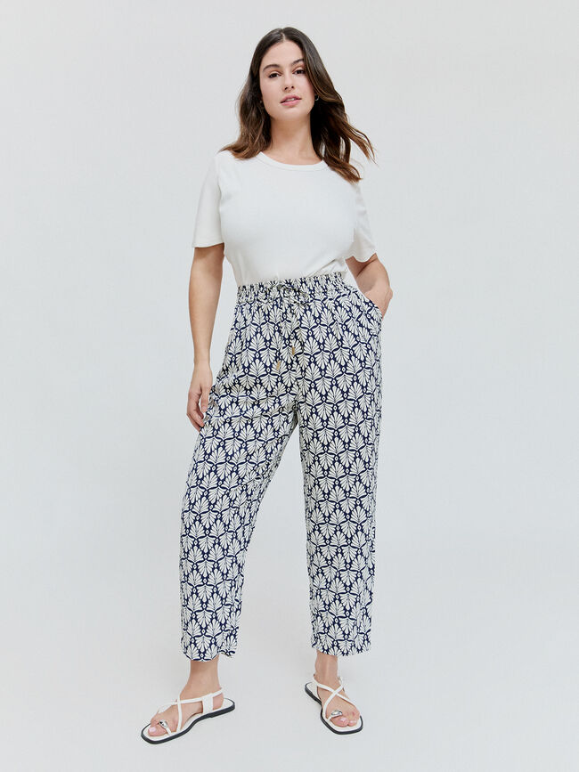 PANTALON FLUIDO ESTAMPADO Azul Noche
