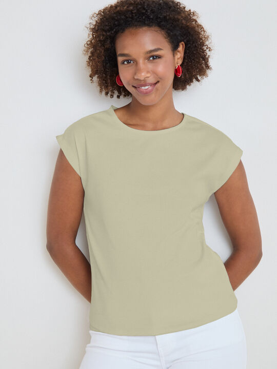 CAMISETA HOMBRO CAIDO kaki claro image number null