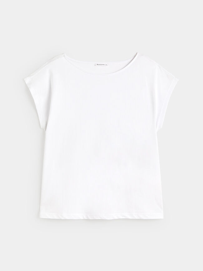 CAMISETA HOMBRO CAIDO Blanco Optico