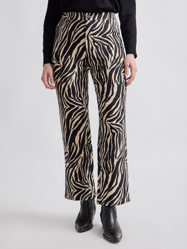 PANTALON RECTO ESTAMPADO Crudo