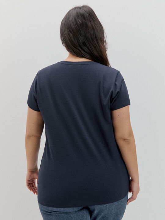 CAMISETA STRASSES BRILLO Azul Noche image number null