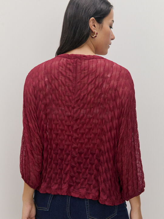 BLUSA DETALLE BOTON Rojo Cereza image number null
