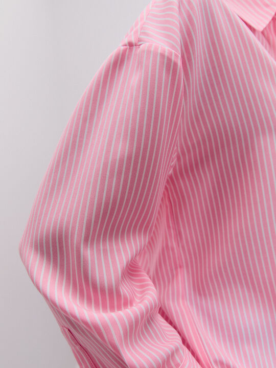 CAMISA RAYAS OVERSIZE Rosa Medio image number null